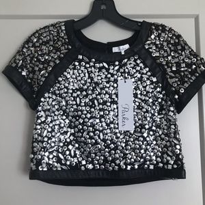 NWT Parker sequin crop top size XS